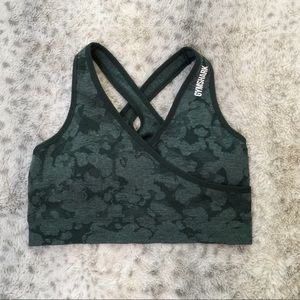 Brand New Gymshark Adapt Camo Sports Bra in Obsidian Green (Size Large)